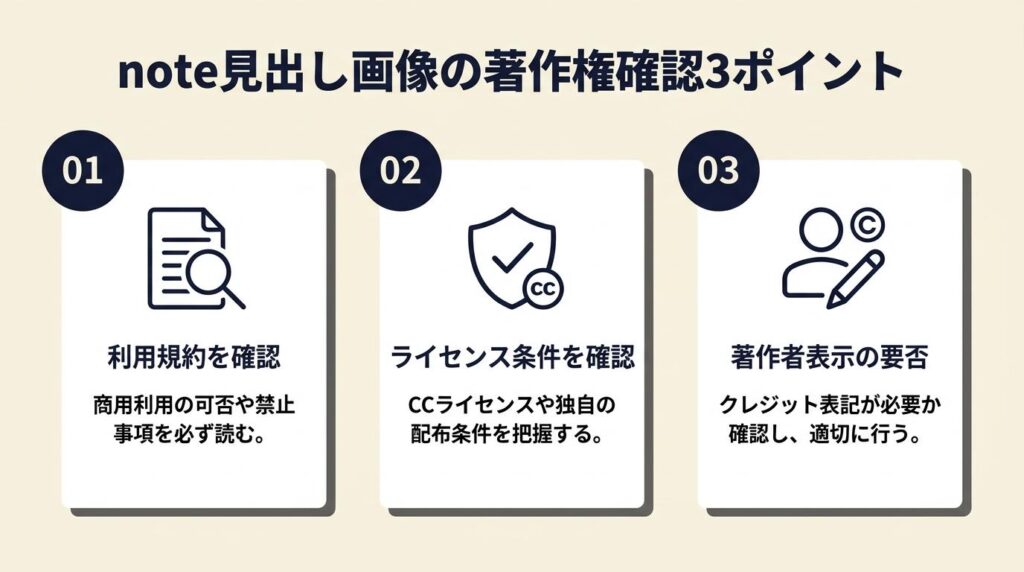 note見出し画像の著作権は3点で確認