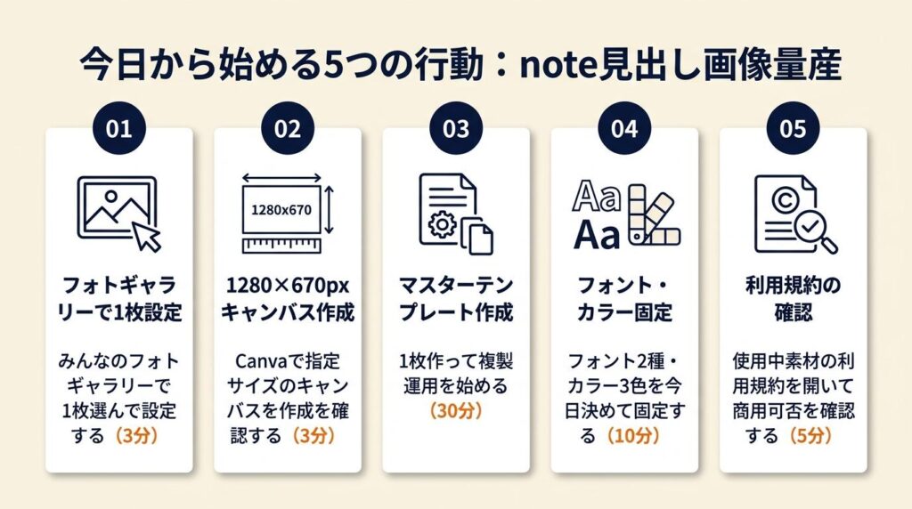 note見出し画像は5分で量産できる:今日から始める5つの行動