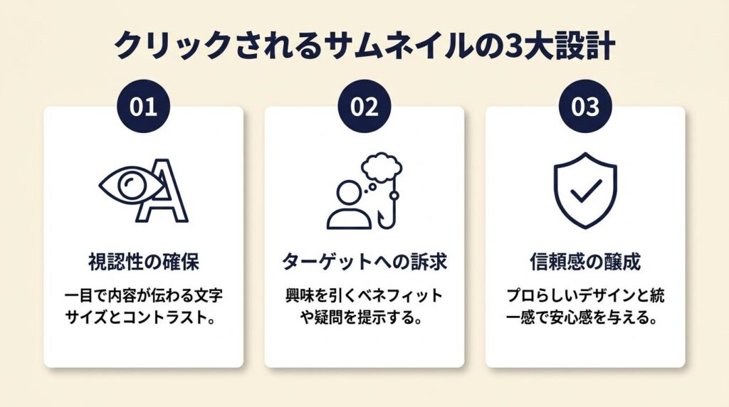 クリックされるサムネイルは3つの設計で決まる
