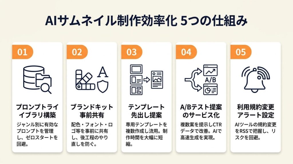 AIサムネイル制作の効率は5つの仕組みで高める