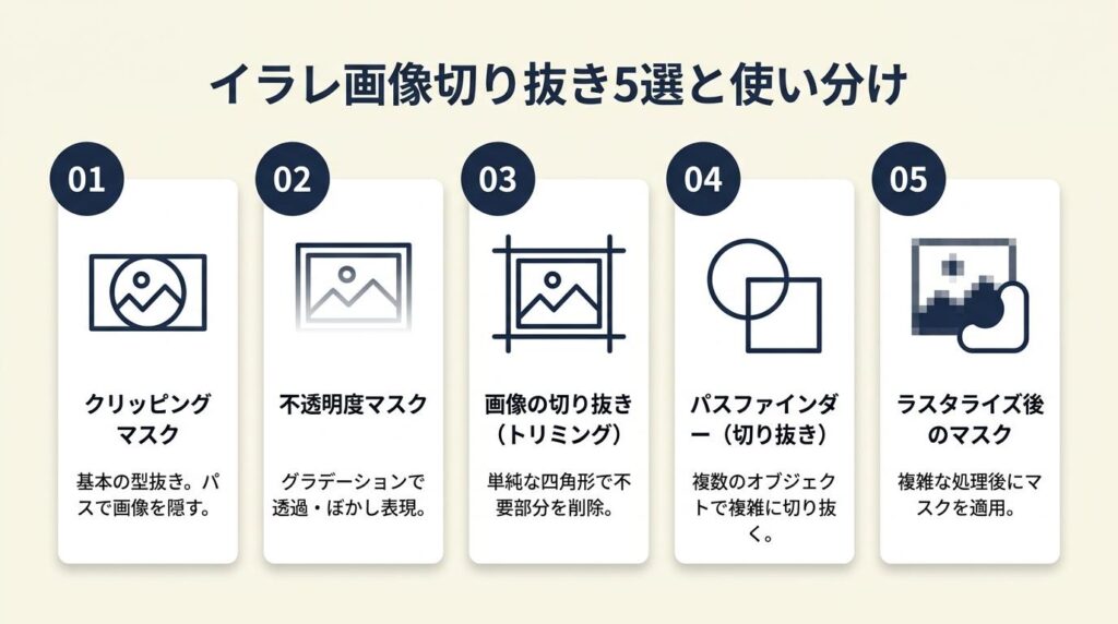 イラレ画像切り抜きは5種類で使い分け