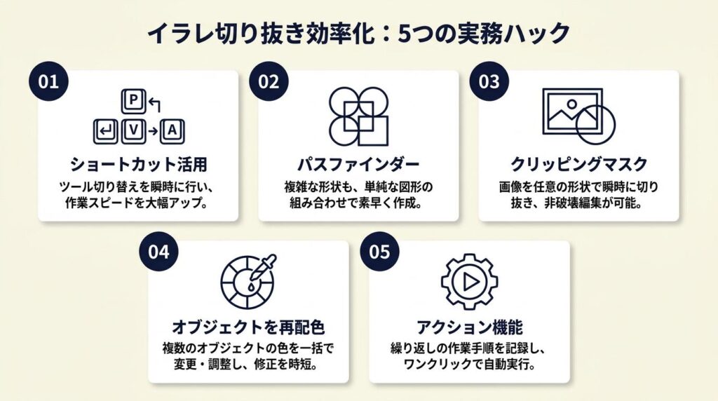 イラレ切り抜きは5つの仕組みで効率化