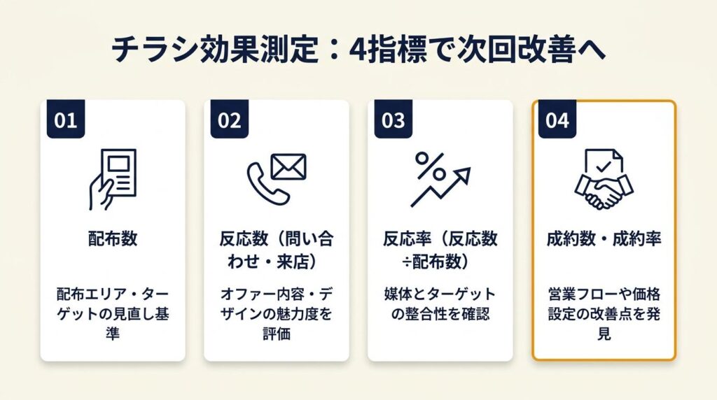 チラシ効果測定は4指標で次回改善につなげる