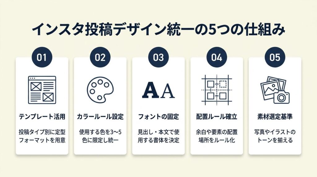 インスタ投稿デザインは5つの仕組みで統一