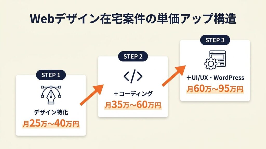 Webデザイン在宅案件は複合スキルで単価を上げる