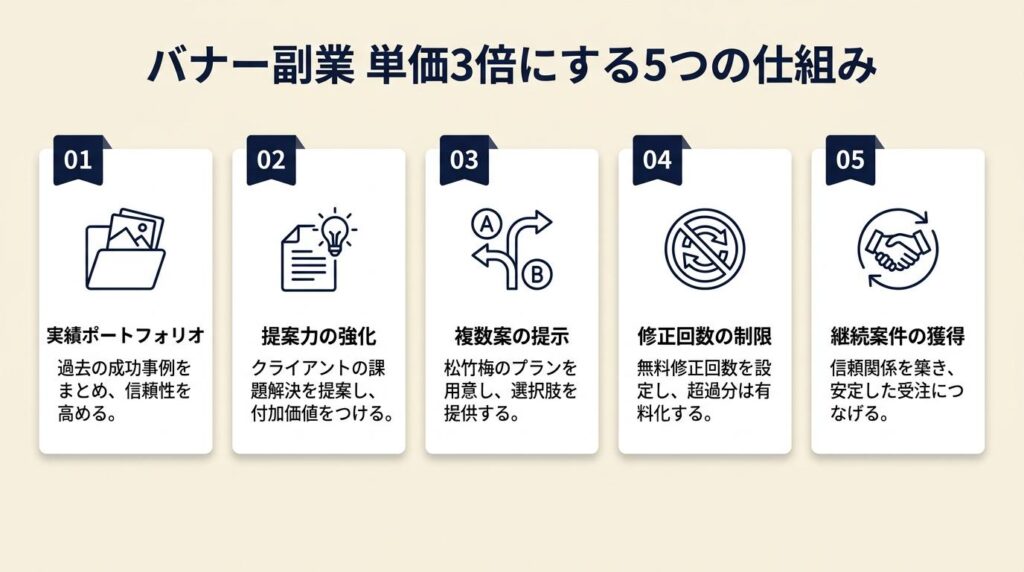 バナー副業は5つの仕組みで単価3倍にする