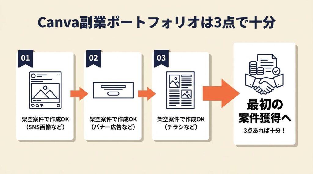 Canva副業のポートフォリオは3点で十分