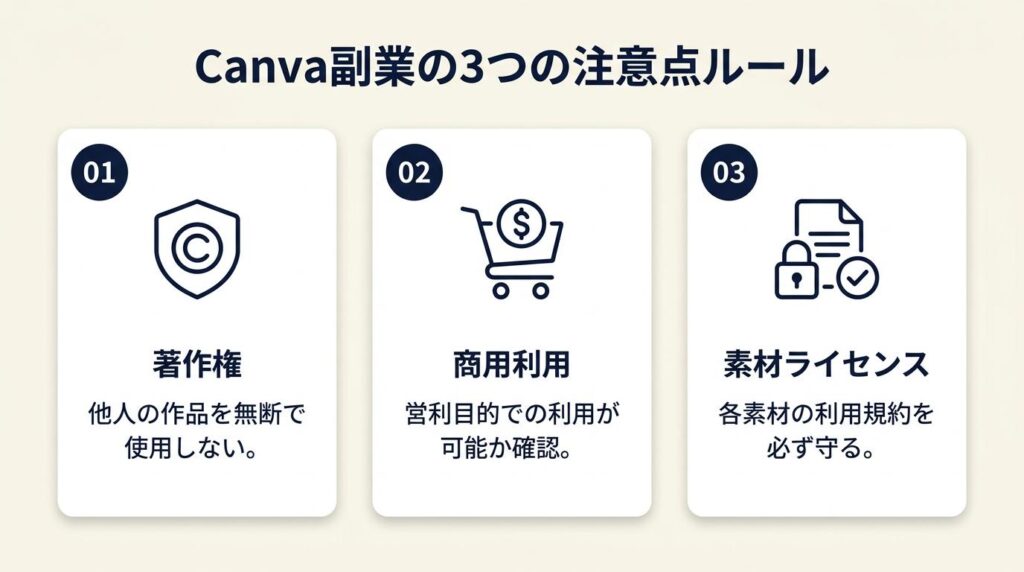 Canva副業の注意点は3つのルール