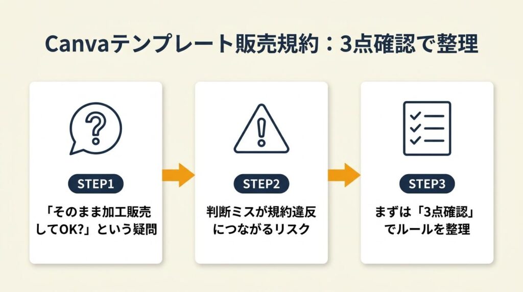 Canvaテンプレート販売の規約は3点確認で整理