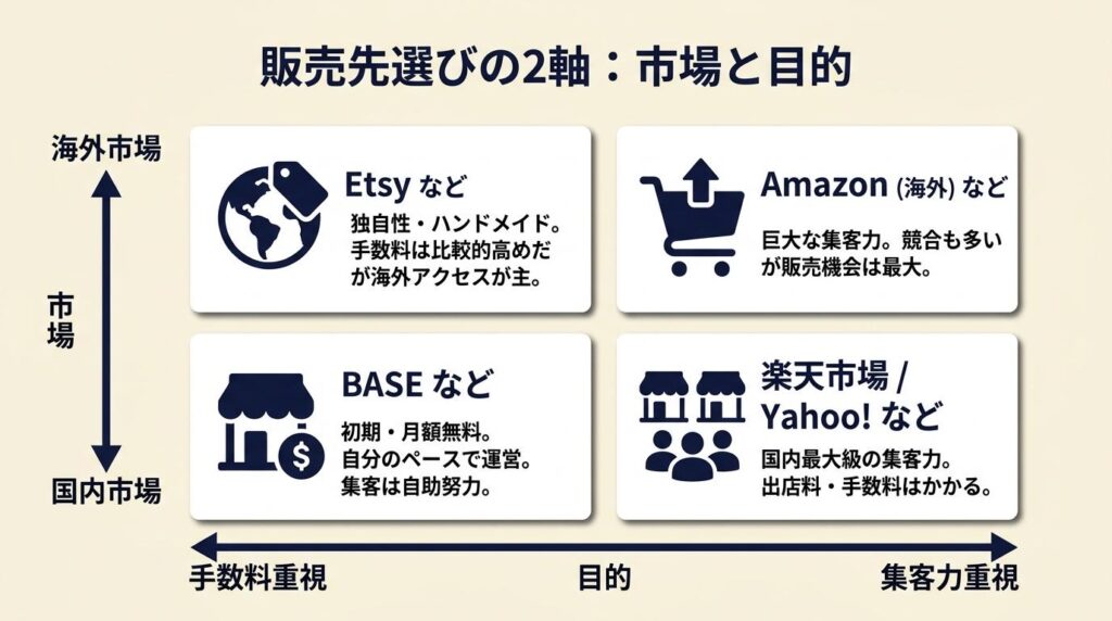 販売先は5サービスを目的で選ぶ