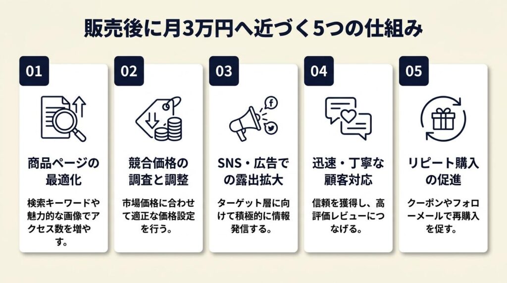 販売後に月3万円へ近づく5つの仕組み