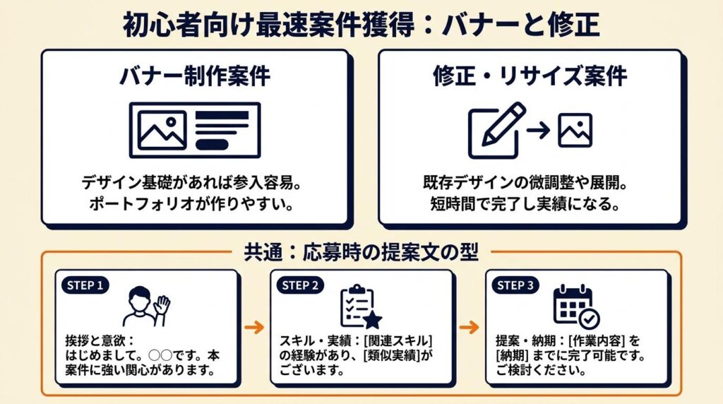 初心者の案件獲得はバナーと修正が最速