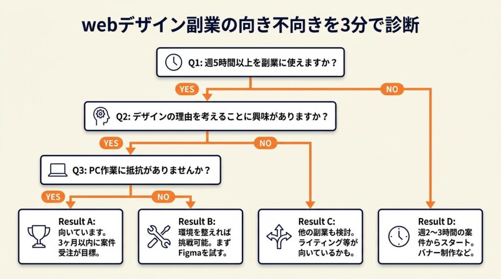 webデザイン副業の向き不向きを3分で診断