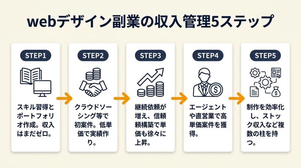 webデザイン副業の収入は5ステップで管理