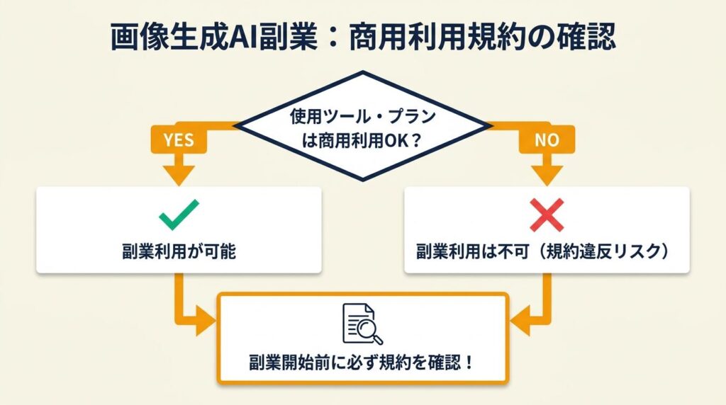 画像生成AI副業は商用利用規約の確認が必須