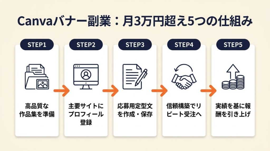 Canvaバナー副業は5つの仕組みで月3万円超え