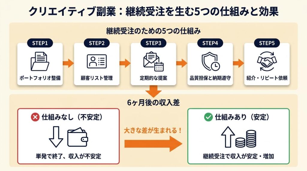 クリエイティブ副業在宅は5つの仕組みで継続受注