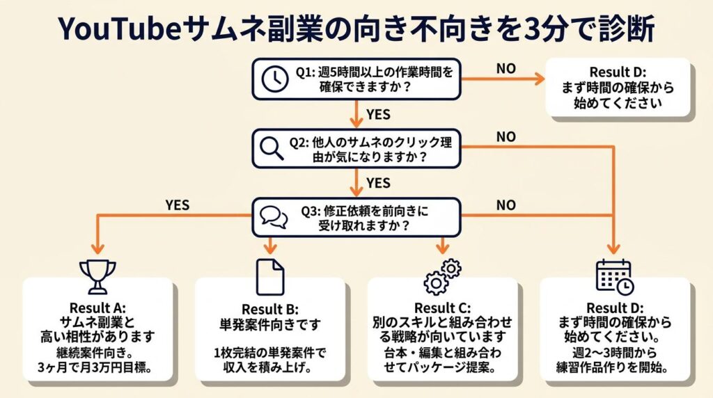 YouTubeサムネ副業の向き不向きを3分で診断