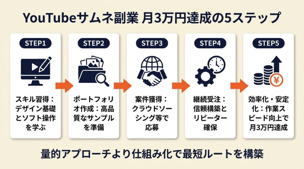 YouTubeサムネ副業は5つの仕組みで月3万円達成