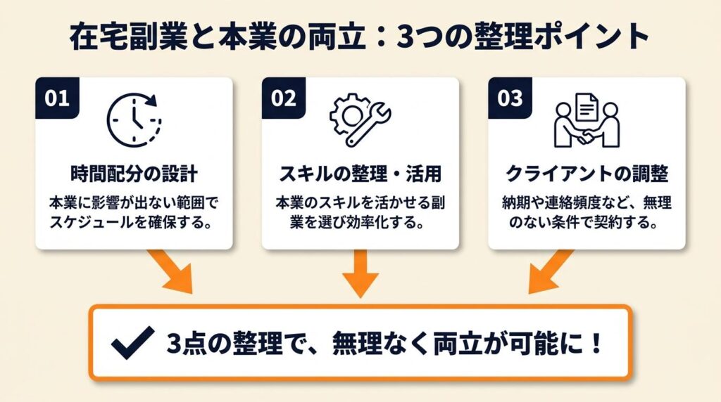 在宅副業はフリーランス本業と3点で両立