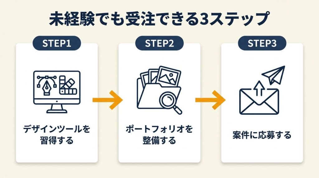 未経験でも受注できる3ステップ