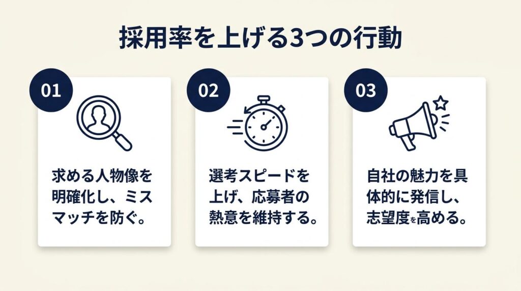 採用率を上げる3つの行動
