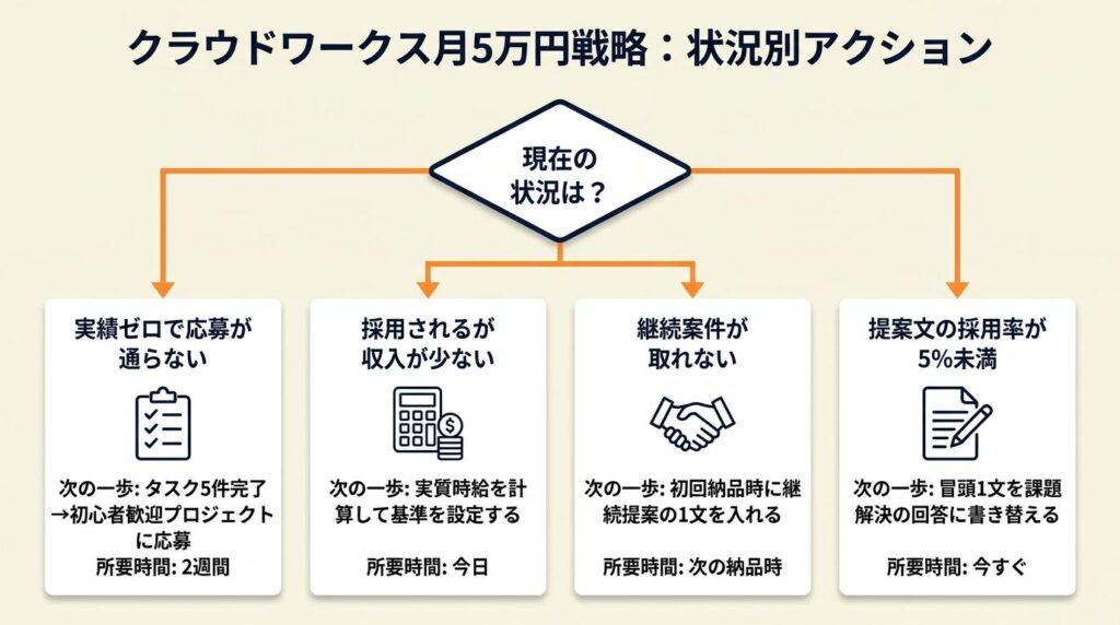 クラウドワークスは戦略で月5万円