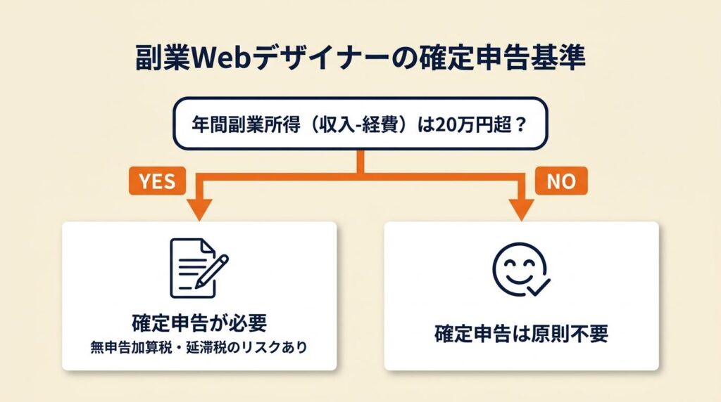 副業Webデザイナーの確定申告は年20万円超で必須