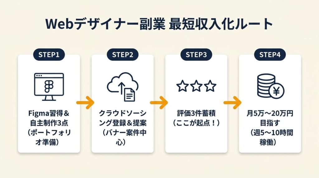 Webデザイナー副業は3件の実績が起点