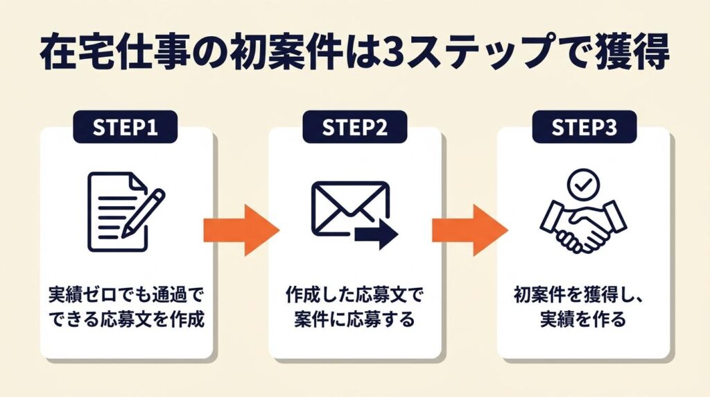 在宅仕事の初案件は3ステップで獲得