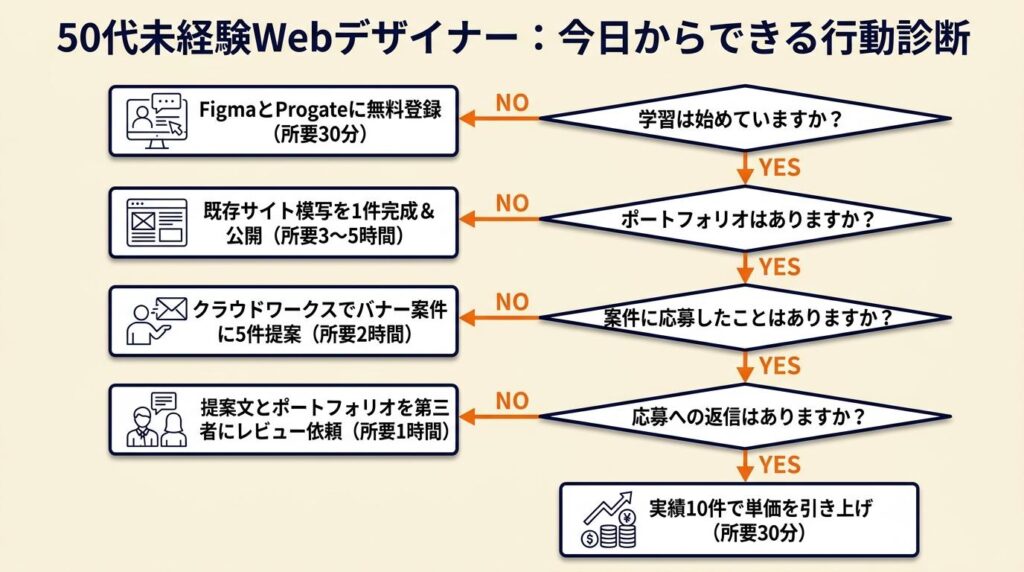 webデザイナー50代未経験でもフリーランスで稼ぐ:今日からできる5つの行動