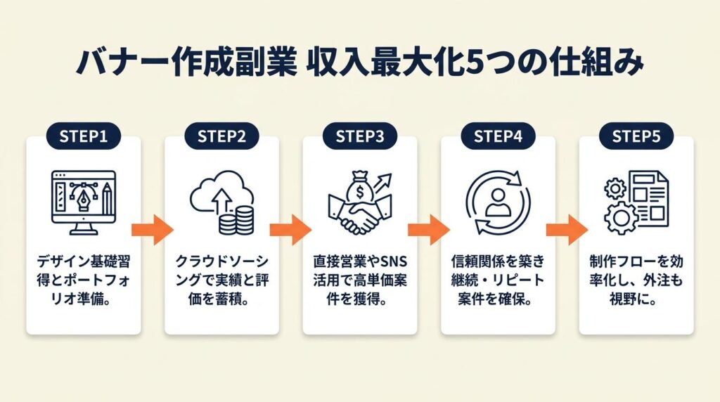 バナー作成副業は5つの仕組みで収入を最大化