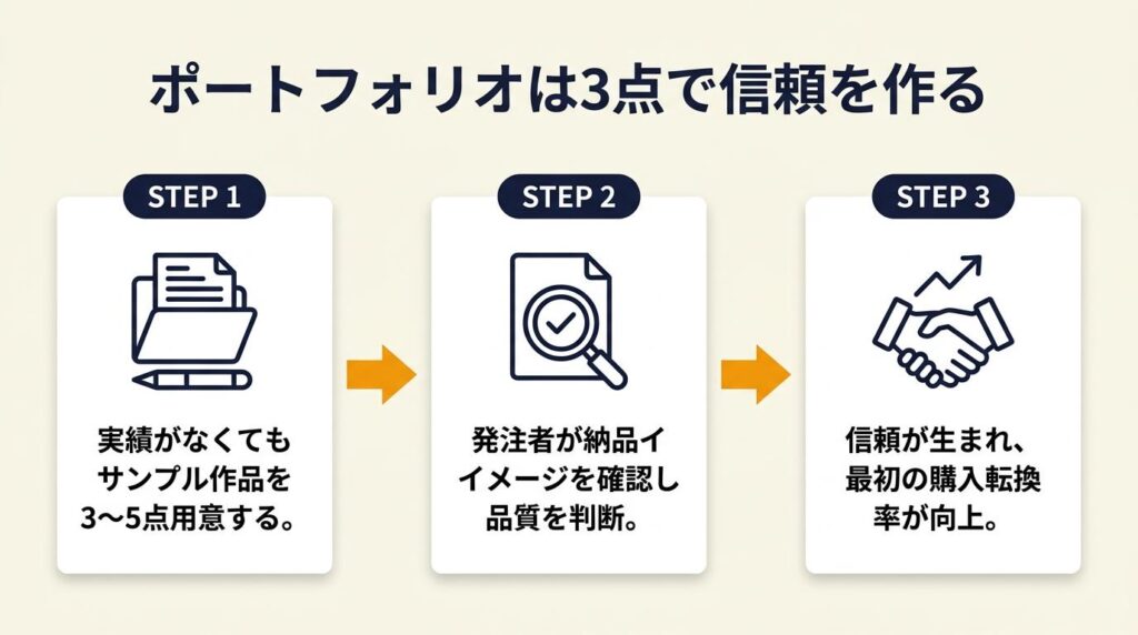 ポートフォリオは3点で信頼を作る