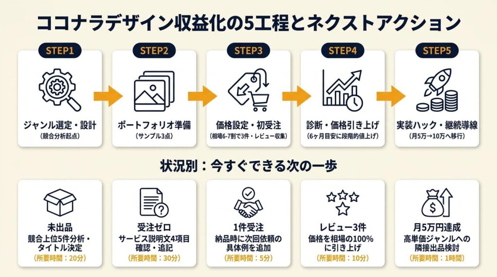 ококо наラデザインは5工程で収益化