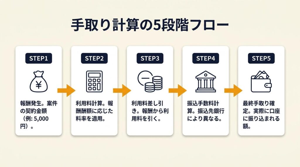 手取りを左右する手数料は5段階計算