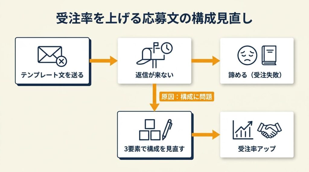 受注率を上げる応募文は3要素で構成