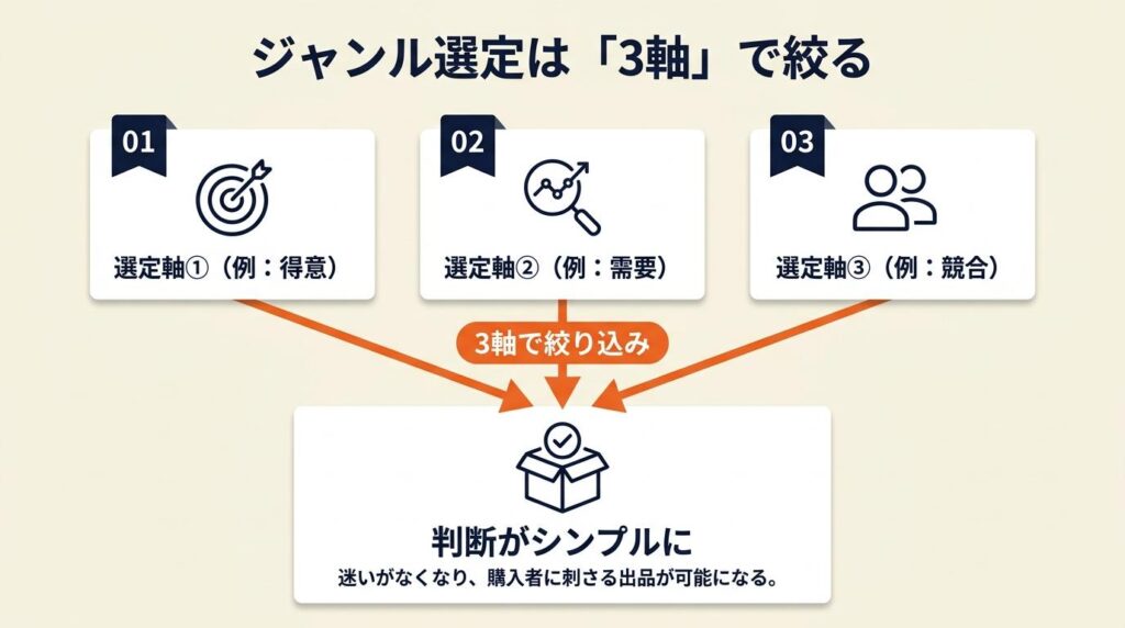 ジャンルは3軸で選ぶ