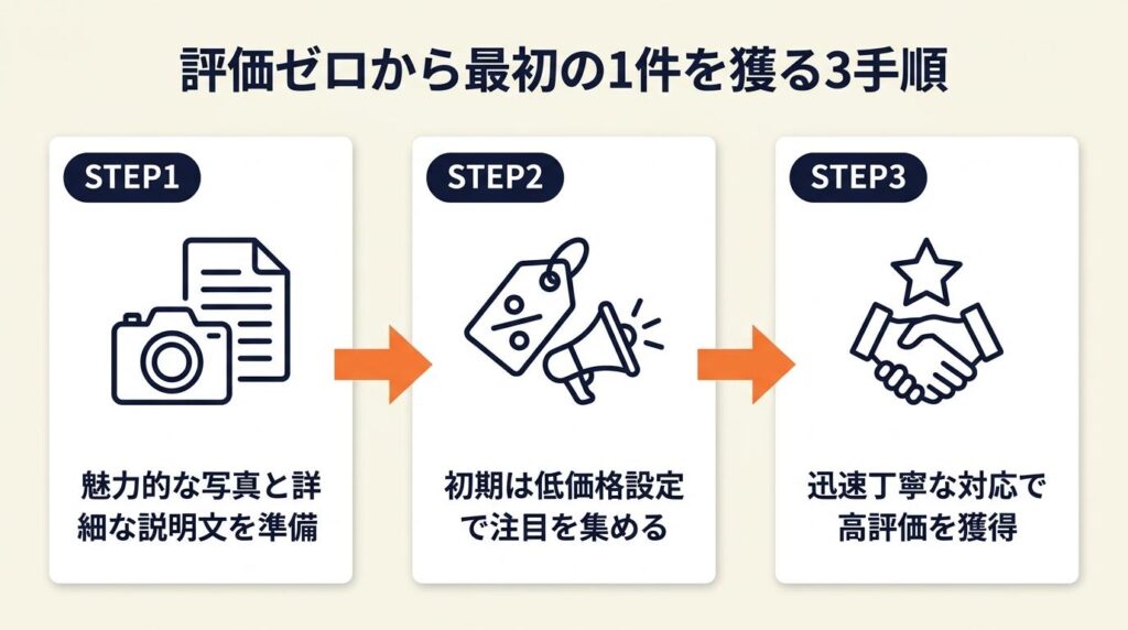 評価ゼロから最初の1件を獲る3手順