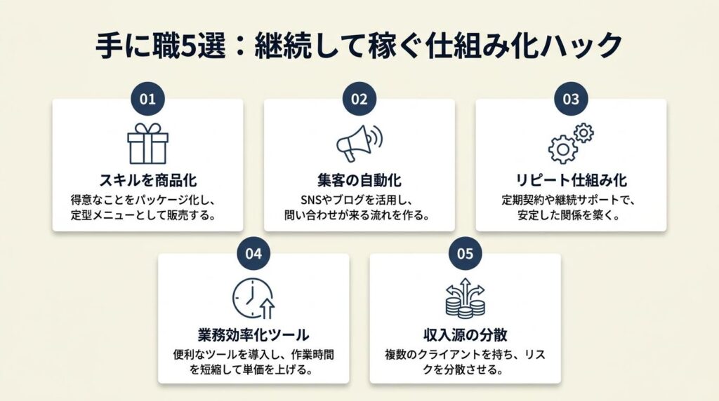 手に職5選は仕組みで継続する