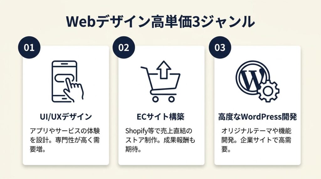 Webデザインで稼げる高単価は3ジャンル