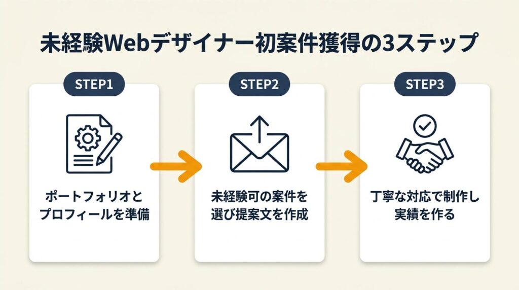 未経験webデザイナーの初案件は3段階で獲得