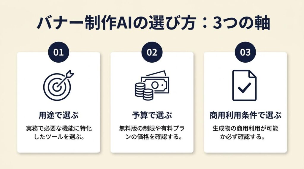 バナー制作AIは3タイプで選ぶ