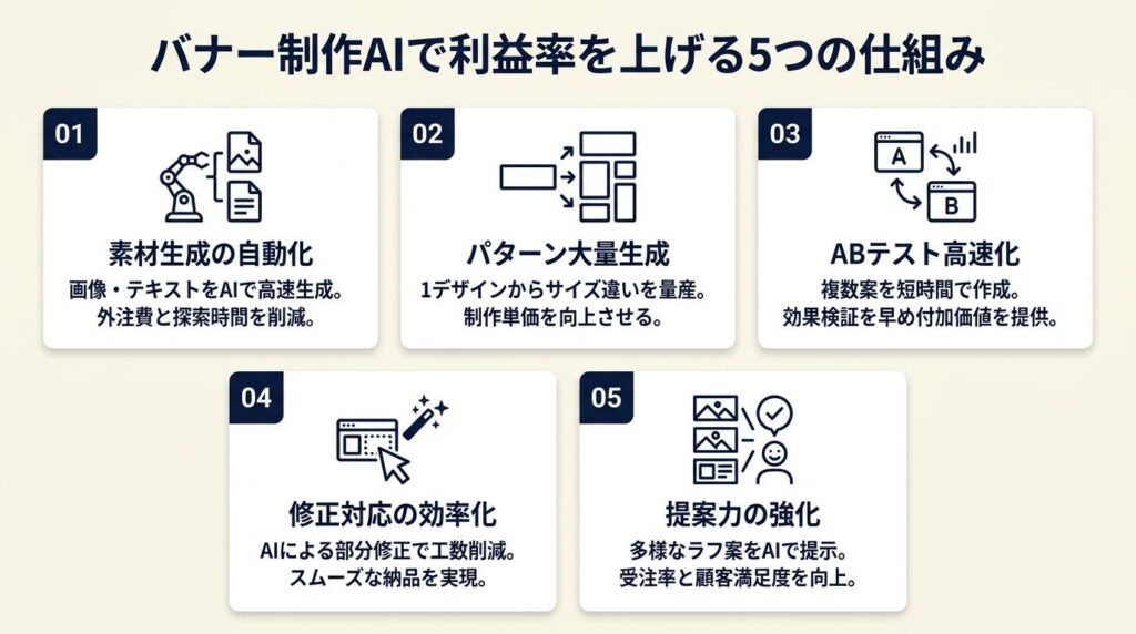 バナー制作AIで利益率を上げる5つの仕組み