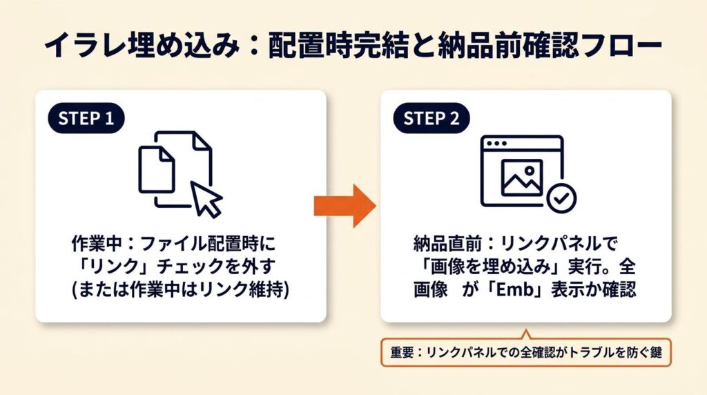 イラレ埋め込みは配置時に完結させる