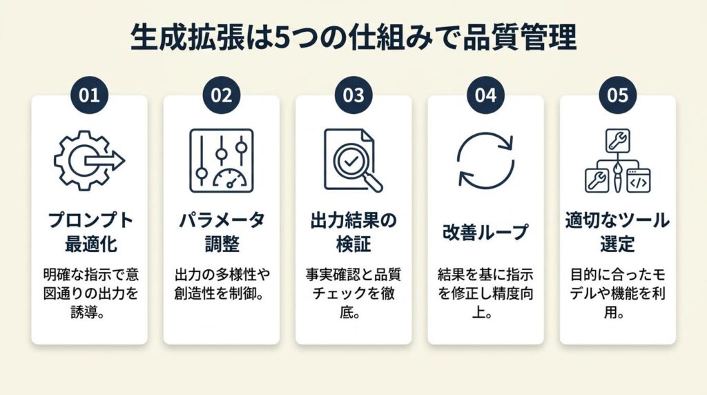 生成拡張は5つの仕組みで品質管理