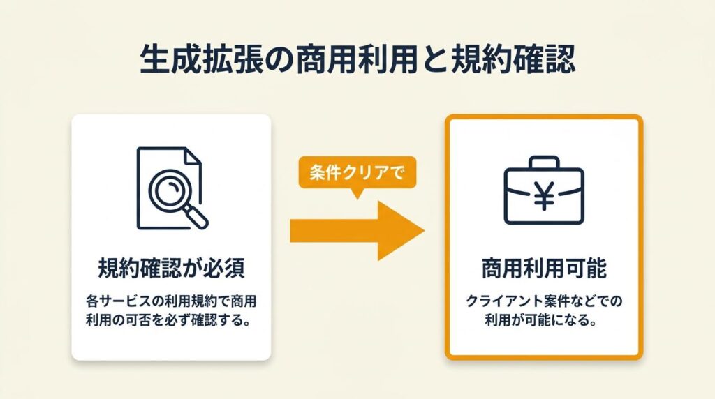 生成拡張は商用利用可能・要規約確認
