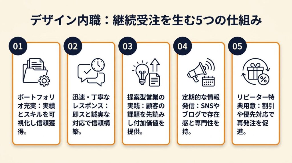 デザイン内職は5つの仕組みで継続受注