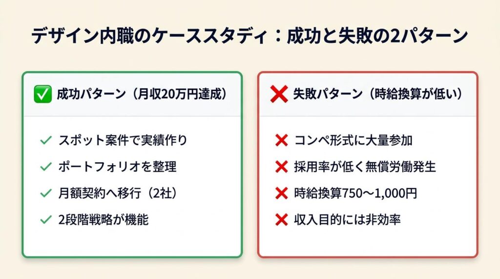 デザイン内職のケーススタディは2パターン