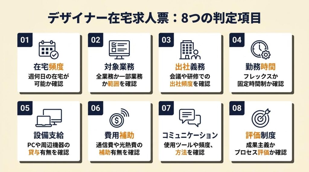 デザイナー在宅求人票は8項目で判定する