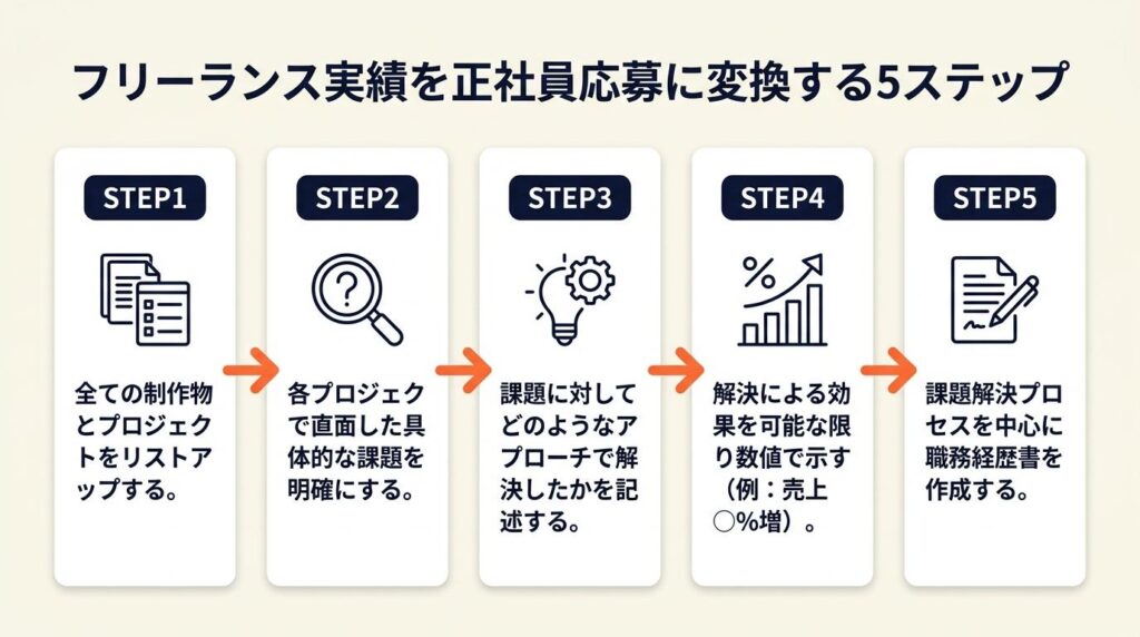 フリーランス実績を正社員応募に変換する5ステップ